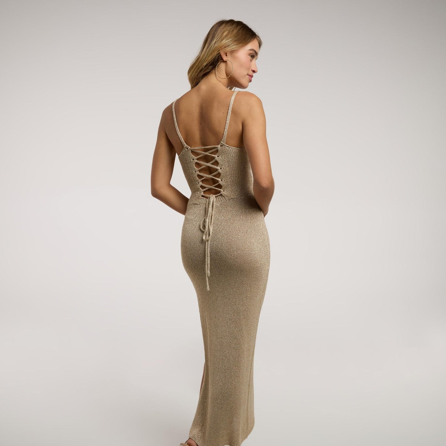 Marina™ | Maxi Dress in Maglia con Pizzo al Tramonto