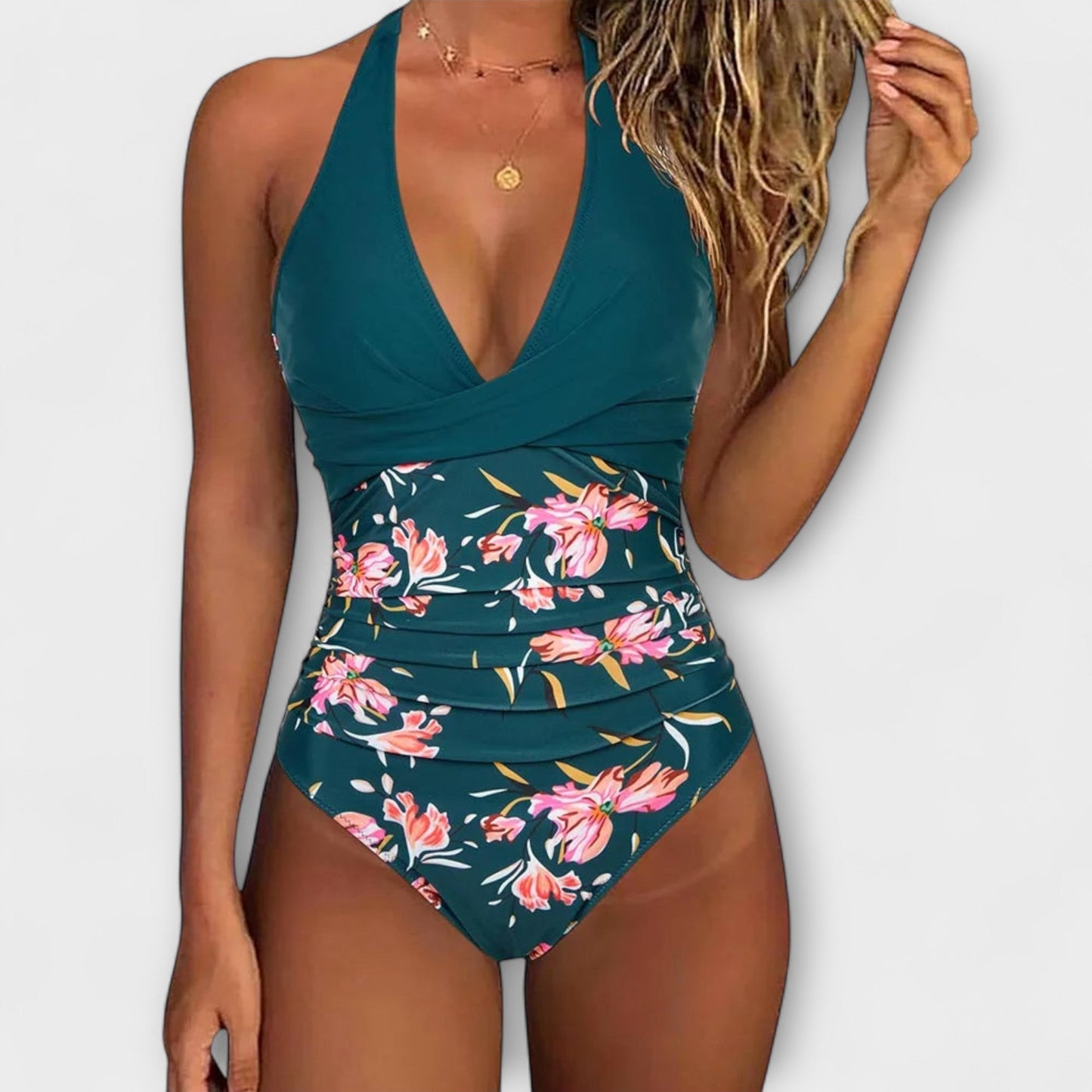 Firenze - Elegante costume da bagno correttivo da donna con scollatura a V - Ultimo giorno 80% di sconto!