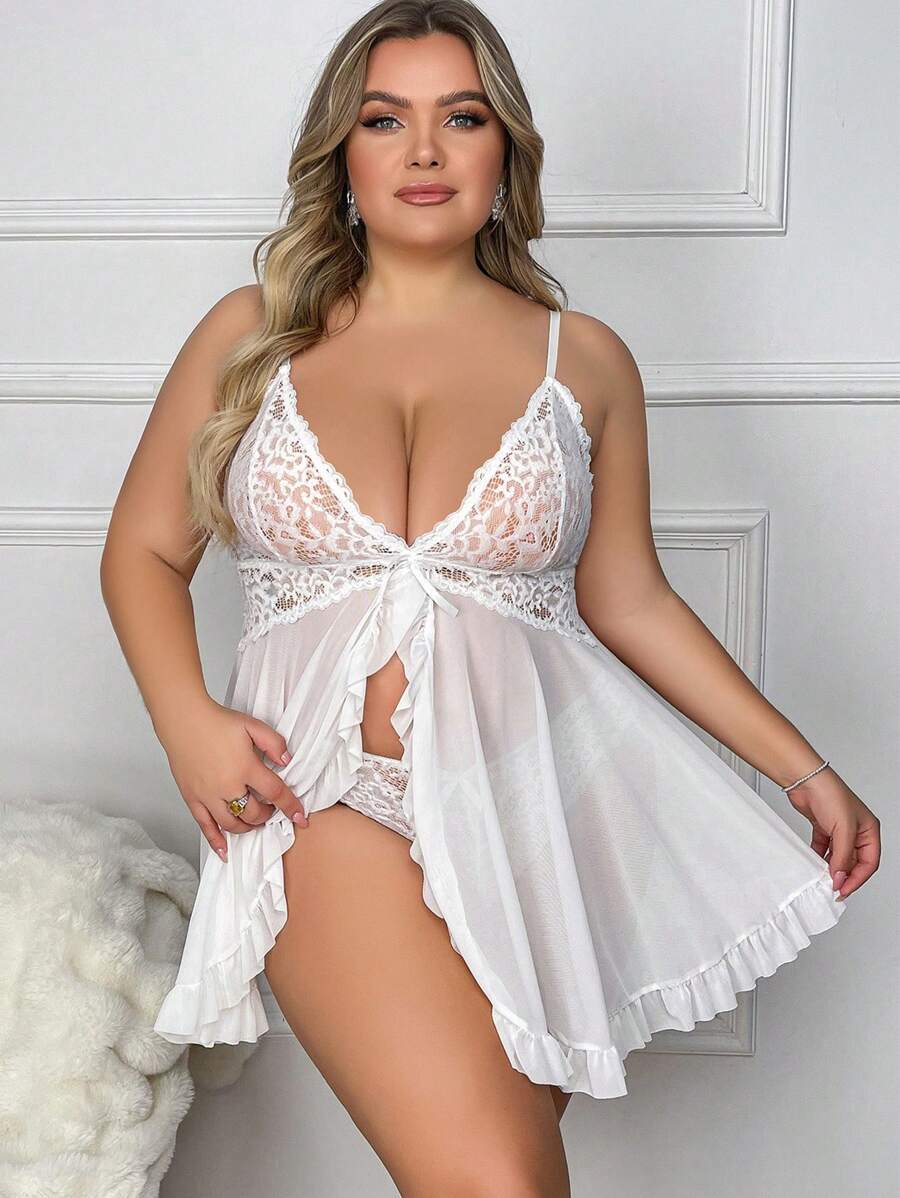 Ruby™ | Vestito Babydoll in Pizzo Trasparente
