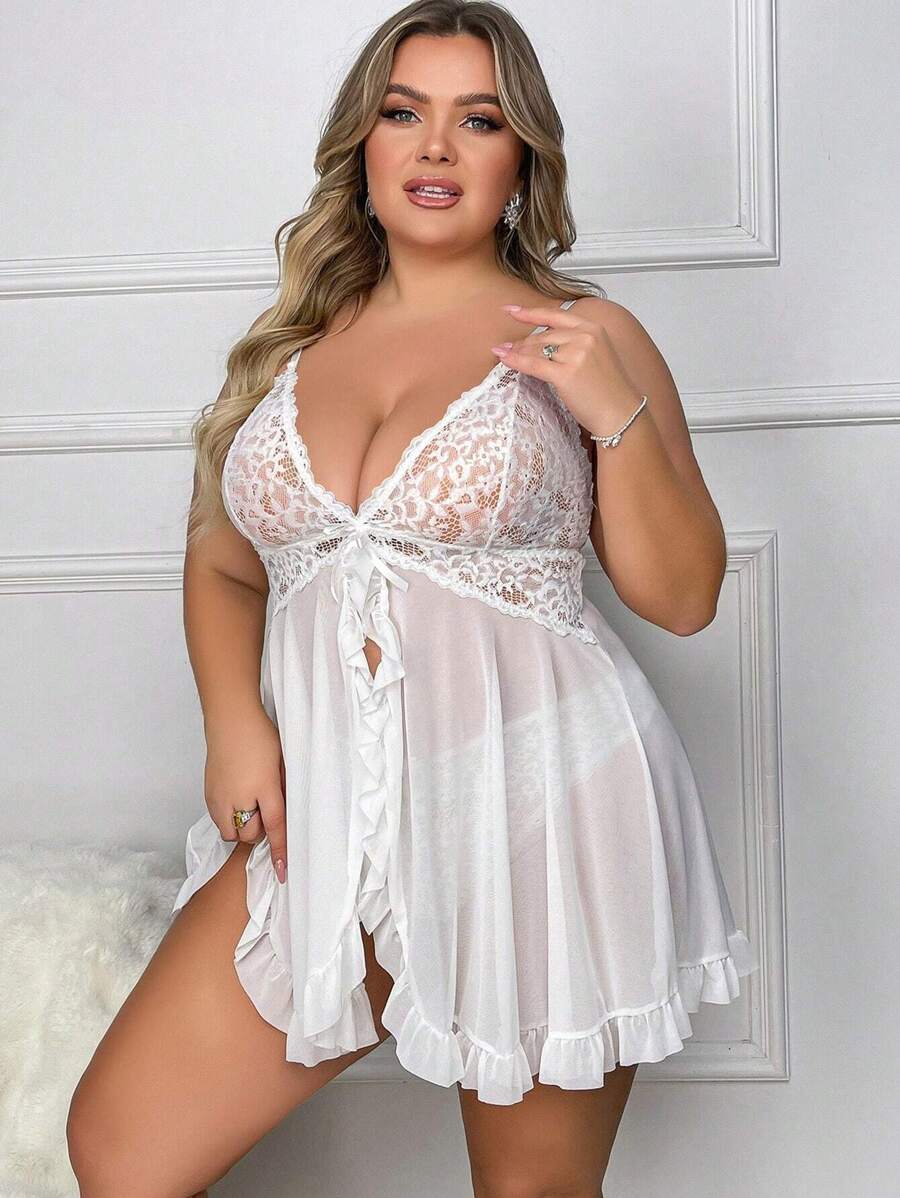 Ruby™ | Vestito Babydoll in Pizzo Trasparente