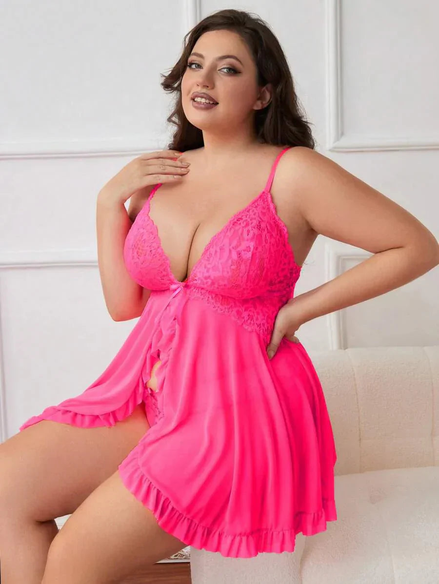 Ruby™ | Vestito Babydoll in Pizzo Trasparente