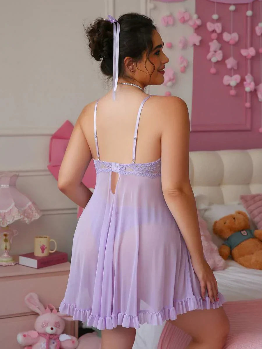 Ruby™ | Vestito Babydoll in Pizzo Trasparente