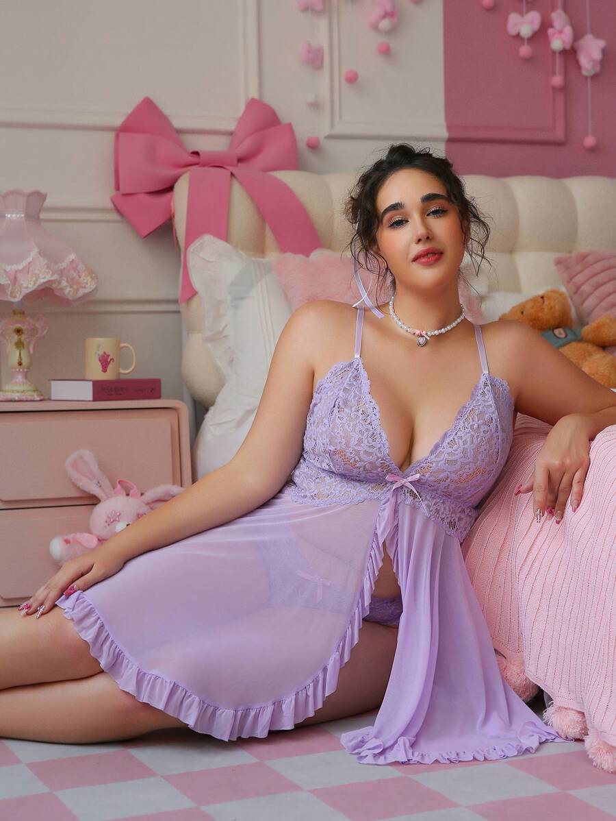 Ruby™ | Vestito Babydoll in Pizzo Trasparente