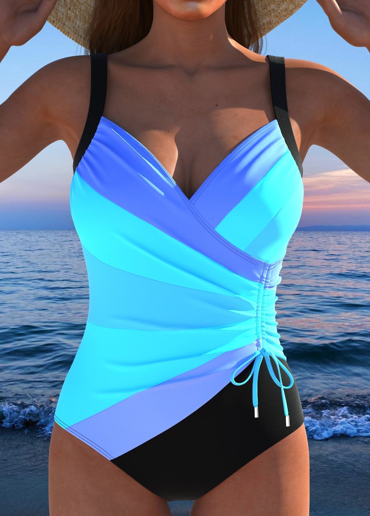 Costume da bagno avvolgente di lusso con stampa colorata I Ultimo giorno 80% di sconto!