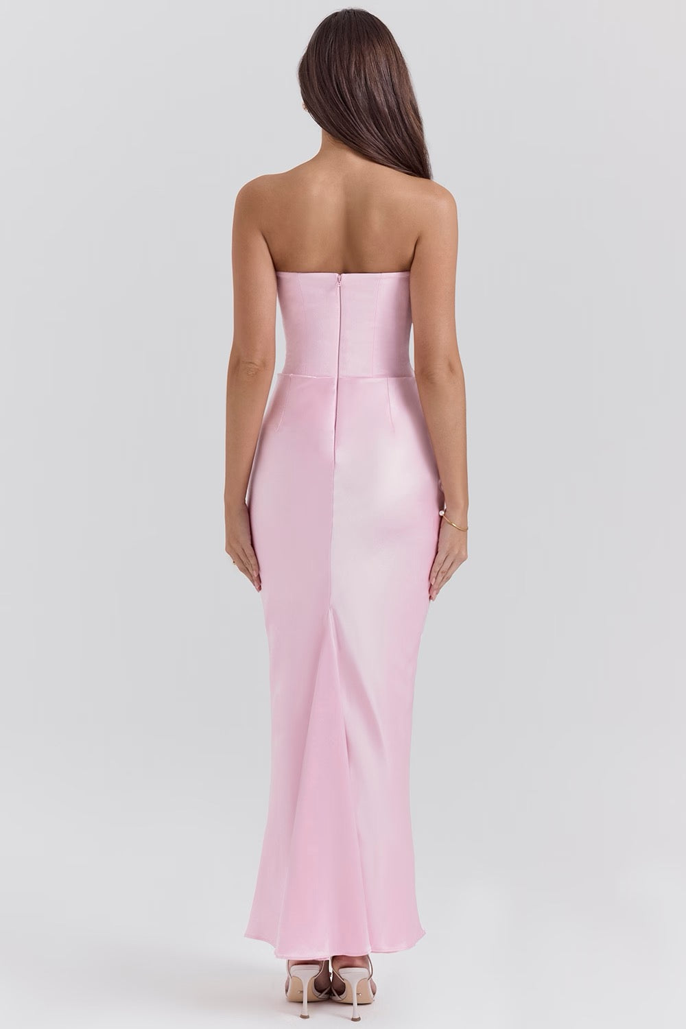 Hera - Elegante Abito da Festa Senza Spalline in Colore Unito