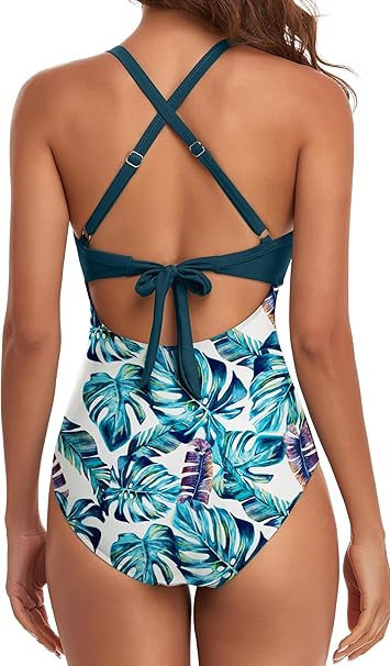Firenze - Elegante costume da bagno correttivo da donna con scollatura a V - Ultimo giorno 80% di sconto!
