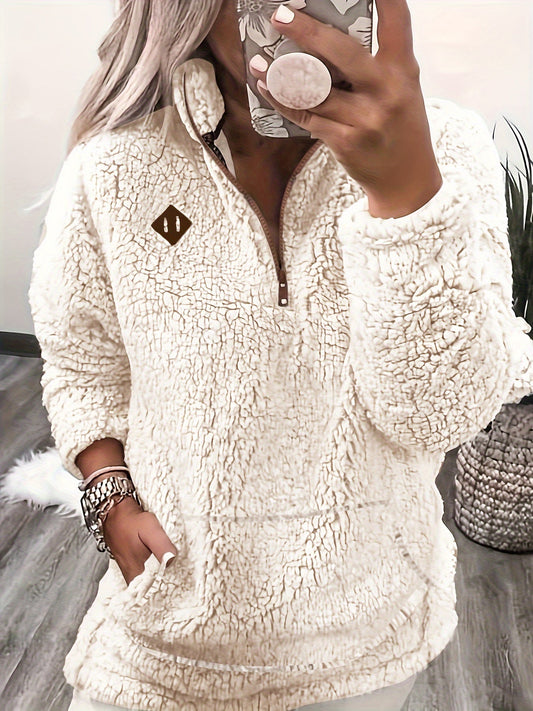 Lily | Pullover con Zip a Quarto Patch