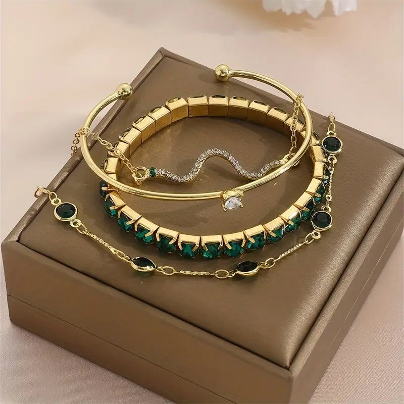Set di Bracciali in Gemme Verdi