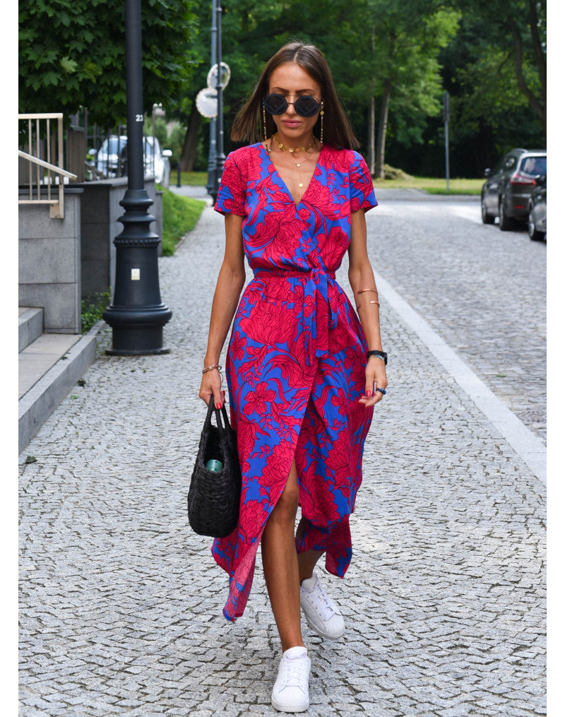 Nadine™ | Vestito Midi a Fiori Avvolgente