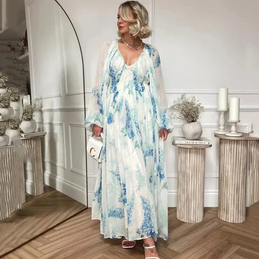 Nora – Abito Maxi Blu Oceano