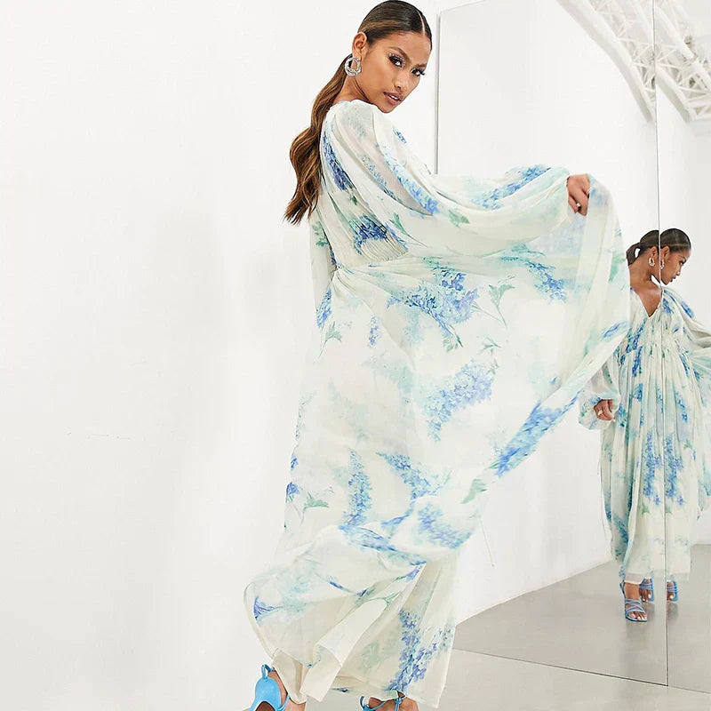 Nora – Abito Maxi Blu Oceano