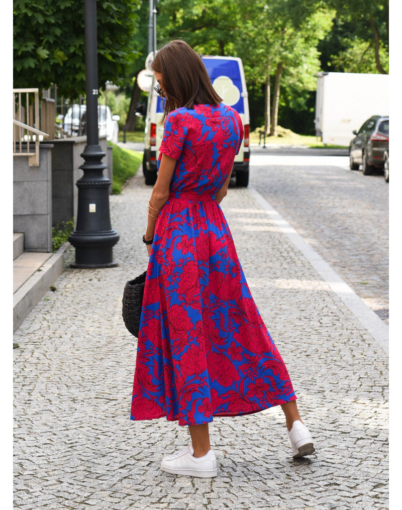 Nadine™ | Vestito Midi a Fiori Avvolgente