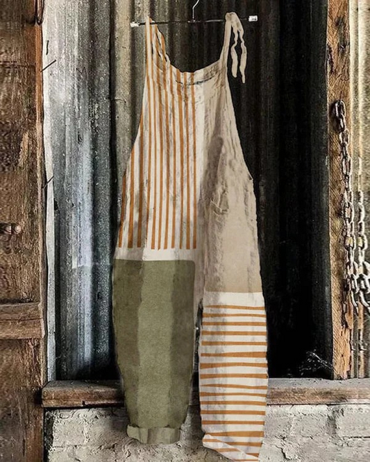 Jumpsuit Vintage a Gamba Larga - Stile Senza Sforzo e Comfort per Tutta la Giornata per Donne
