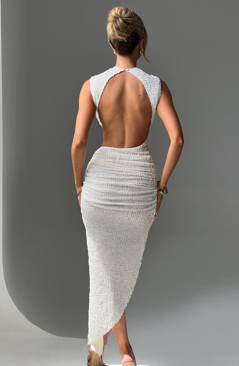 Soraya™ | Abito Midi Asimmetrico Testurizzato