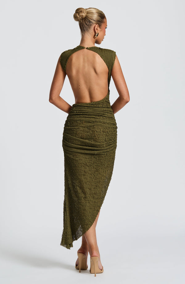 Soraya™ | Abito Midi Asimmetrico Testurizzato