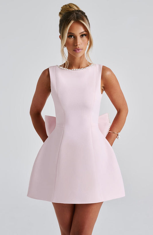 Elle™ | Mini Abito con Fiocco in Perle