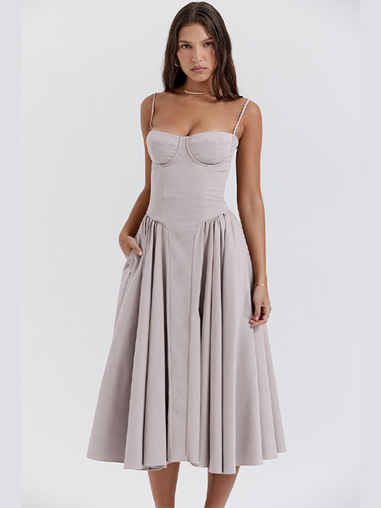 Phoebe - Abito lungo estivo alla moda in stile vintage