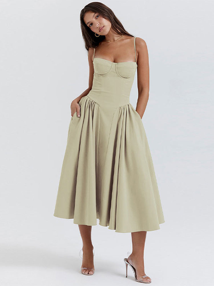 Phoebe - Abito lungo estivo alla moda in stile vintage
