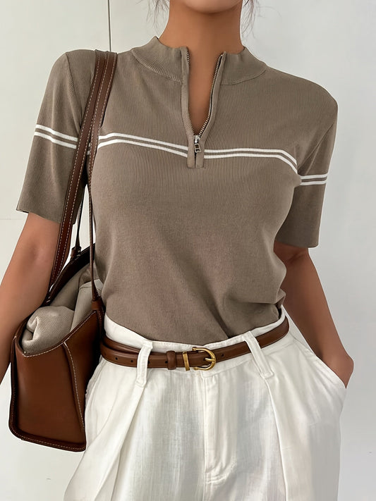Erin | Maglione a Strisce con Zip