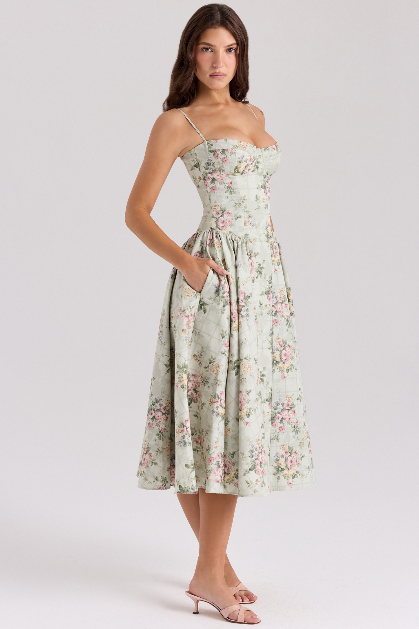 Coralie™ | Abito Fiori con Stecche