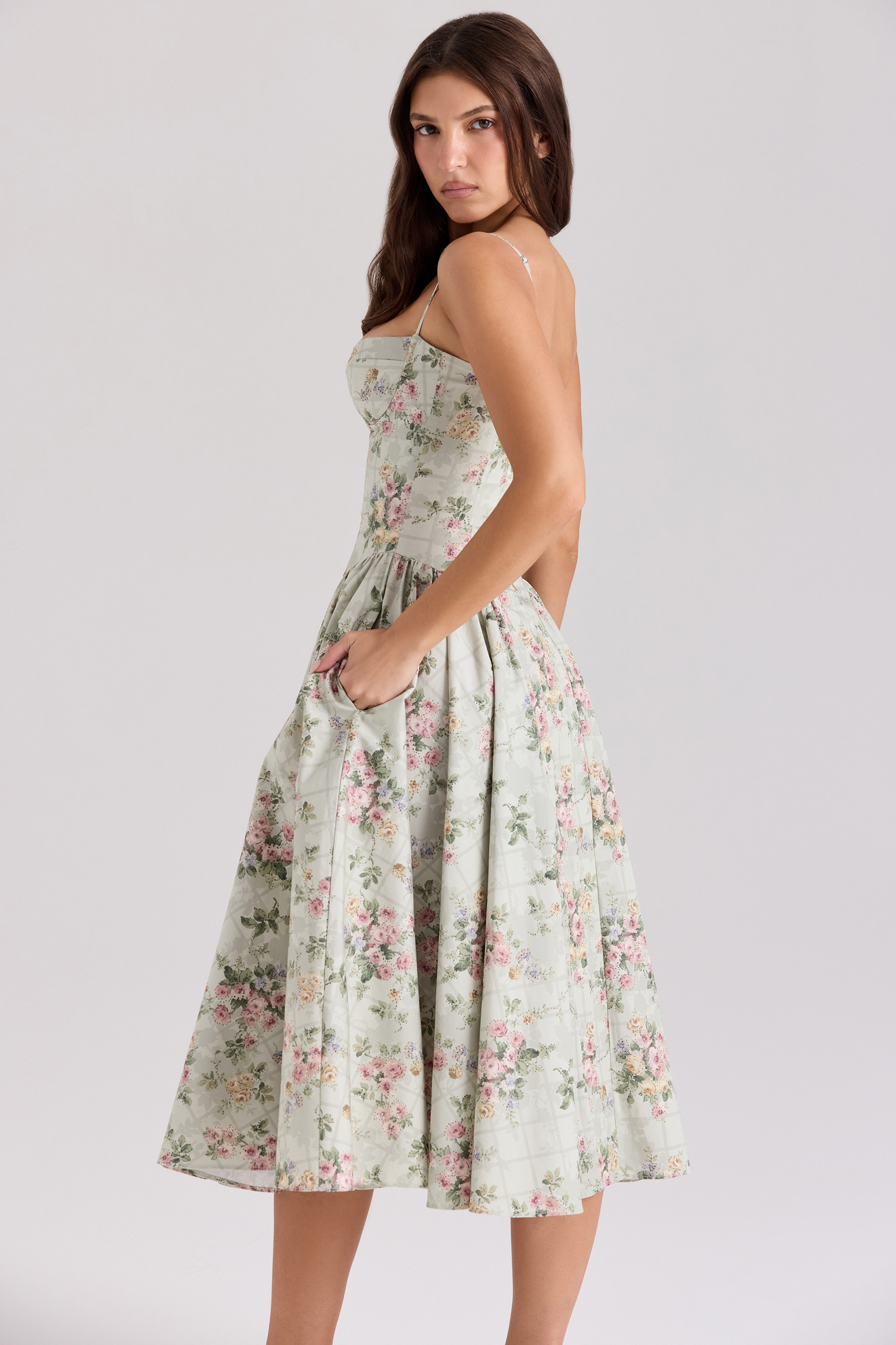 Coralie™ | Abito Fiori con Stecche