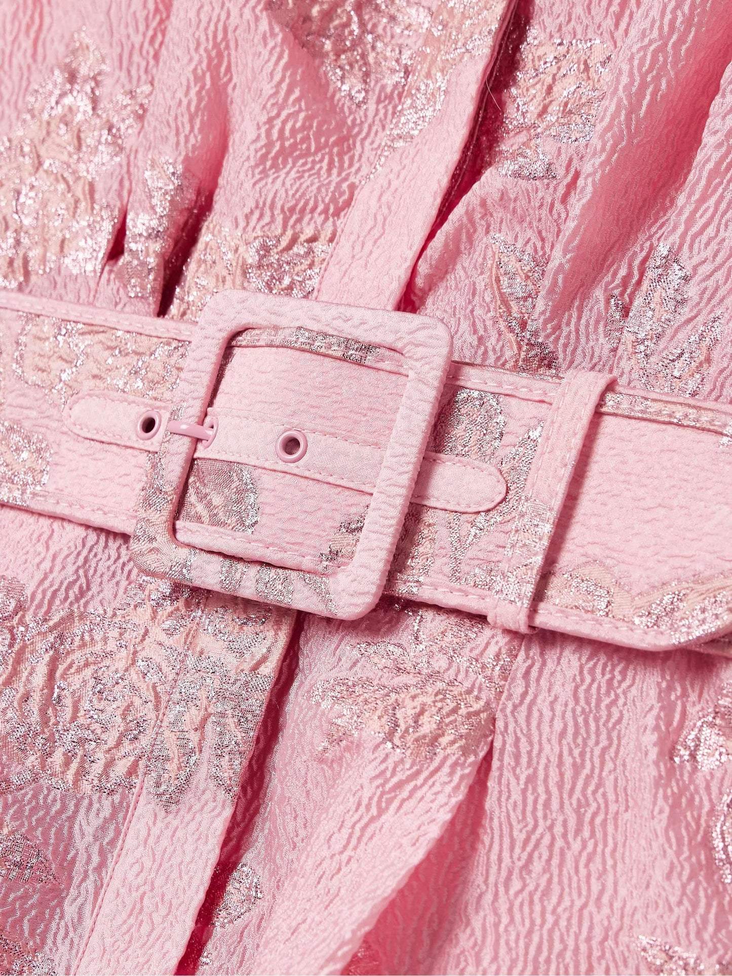 Aven - Abito a Vita Alta con Risvolto Rosa Retro